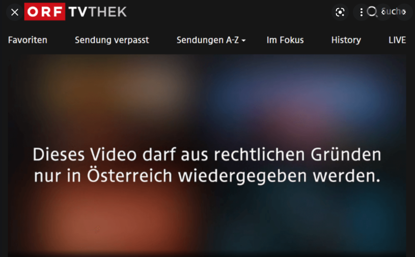 Der ORF erkennt den TOR Browser und lässt einen Zugriff auf die Mediathek nicht zu