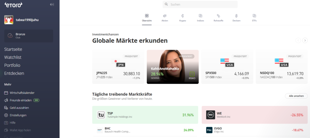 Atemberaubende Investment Chancen finden mit eToro